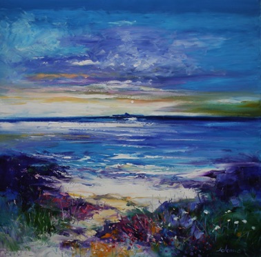 Moon over the Dutchman's Cap from Iona 36x36